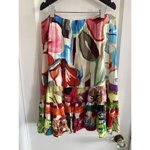 Jams World Tiered Ruffle Skirt Size XL Vintage Made In Hawaii